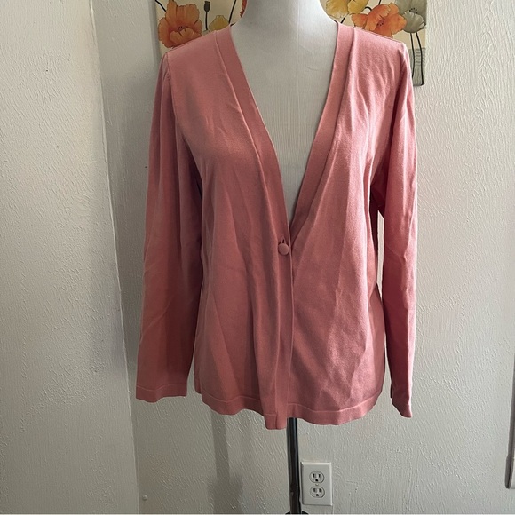 Lane Bryant Womens pink open long sleeve cardigan size 14/16 - Picture 1 of 6